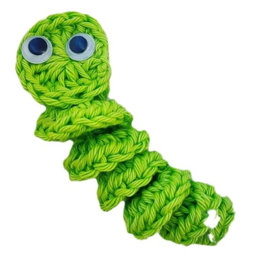 GIWFBQTR Handgemachtes Sorgenwurm-Geschenk Zur Emotionalen Unterstützung, Gehäkelter Sorgenwurm, Inspirierende Fürsorge für Sie, Süßes Gestricktes Geschenk, Einfach Anzubringen, Grün von GIWFBQTR