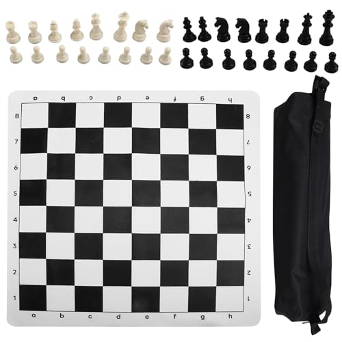 GIWFBQTR Schach, Weiches Leder, Samtstoffbrett, Tragbar, Bequem, Leder-Schachbrett, Leder-Schachbrett, Puzzle-Schachspiel von GIWFBQTR