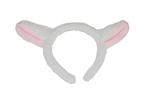 GIZZY® Adults, Childrens Fancy Dress White and Pink Lamb, Sheep Ears on Head band. von GIZZY