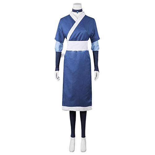 2020 7Pcs Avatar Der letzte Airbender Katara Männer Cosplay Kostüm Halloween Cosplay Frauen Kostüm und Perücke Haute Couture S Kostüme von GJBXP