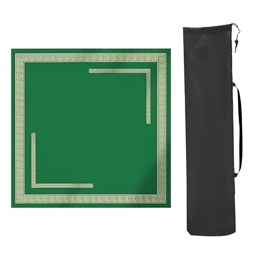 Mahjong Mat ，Mahjong Table Cloth ， Quadratische Mahjong-Matte aus Kieselgur, verdickte, rutschfeste Mahjong-Tischmatte, for Poker-, Karten- und Brettspiele sowie Legespiele(Groen,70x70cm (27.55x27.55i von GKIRQVPE