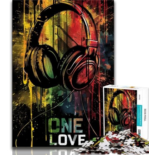 Puzzle für Teenager, 1000 Teile, Bunte Kopfhörer, pädagogisches Familienspiel, Wanddekoration, einzigartige Geburtstags, 38x26cm Puzzle für Teenager, 1000 Teile, Bunte Kopfhörer, pädagogisches Familienspiel, Wanddekoration, einzigartige Geburtstags, 38x26cm von GKJPOXZJ