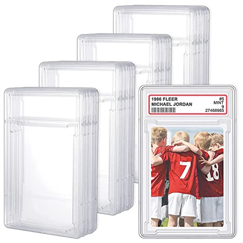 GKKICO Sammelkarten Schutzhülle Acryl Klar Baseball Kartenhalter mit Etikettenposition Hard Card Sleeves (24 Stück) von GKKICO