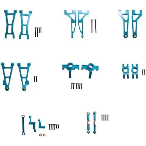 GKKICO Schwenkarm-Lenkung-Gruppebecher für 16207 16208 16209 16210 H16 Ferngesteuertes Auto Ersatzteile Metall-Upgrade-Kit, Blau von GKKICO