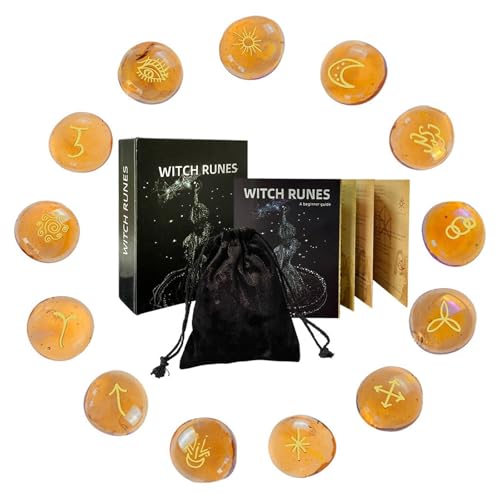 GKYQVE 13pcs Glas Symbol Stein Unregelmäßige Wahrsagerei Symbol Mit Anweisungen Und Samtbeutel Heilen Geschenke Dekoration Glas Runen Schilder Rundel GKYQVE 13pcs Glas Symbol Stein Unregelmäßige Wahrsagerei Symbol Mit Anweisungen Und Samtbeutel Heilen Geschenke Dekoration Glas Runen Schilder Rundel von GKYQVE