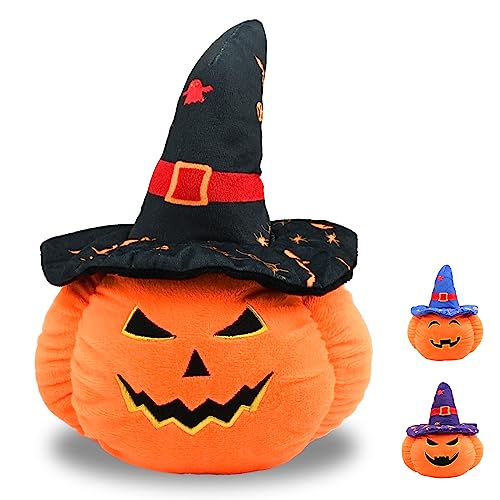 GLAITC Halloween Kürbis Dekoration, Kürbis Plüschtier Umarmendes Plüsch Tiere Spielzeug Halloween Dekorative Kissen Weihnachten Geburtstag Kinder Jungen Mädchen (Schwarz) von GLAITC