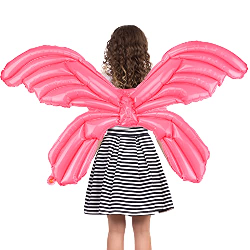 Schmetterlingsflügel Ballons, Party Outfit Kinder Party Kostüm Zubehör Feenflügel Kinder Aluminium Folie Ballons für Mädchen Erwachsene Geburtstag Party Cosplay Tanzen (Rosa) von GLAITC