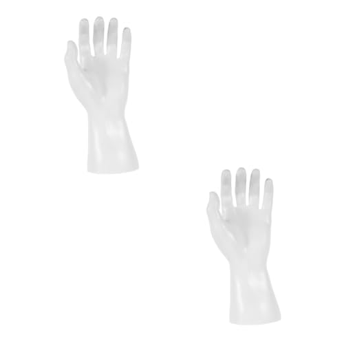 GLEAVI 2st Handmodell-display-requisiten Ringe Ausstellungsstand Ringunterstützung Hand Schaufensterpuppe Handringhalter Ringfinger-schmuckhalter Ringhalter Hand Schmuckhand Pvc Weiß von GLEAVI