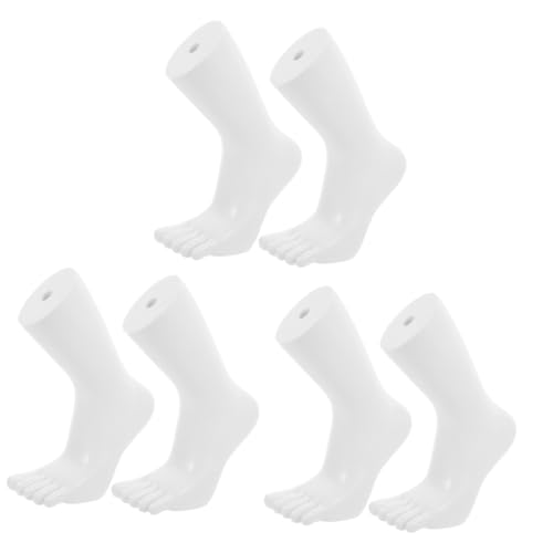 GLEAVI 3 Paare Zehensocken Sandalen-Displayhalter Fußdisplay für Socken Formen für Fußkettchen Fußsockenform schaufensterpuppe Sockenfußmodell Fußkettchen anzeigen Sockenmodell Vinyl Weiß von GLEAVI