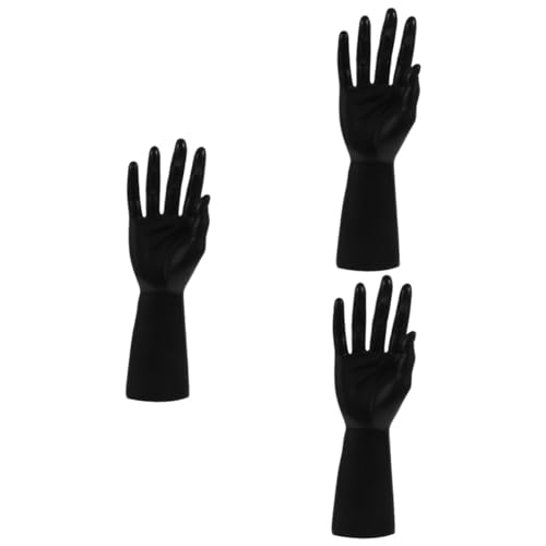 GLEAVI 3st Handmodell-requisiten Handringhalter Handschmuckhalter Handmodell Aus Kunststoff Schaufensterpuppenständer Handschaufensterpuppe Zur Handschuhpräsentation Plastik Black von GLEAVI