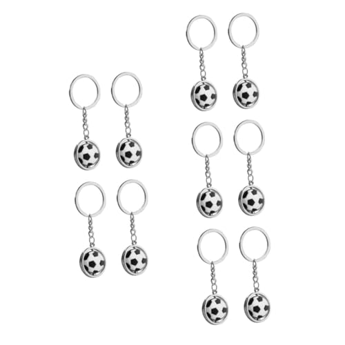 GLEAVI 5 Sätze Drehbarer Schlüsselanhänger Kleine Bonbongläser Mit Deckel Partygeschenke Diy Bonbongläser Sport Schlüsselanhänger Stylischer Schlüsselanhänger Fußball-charme 2 Stück * 5 von GLEAVI