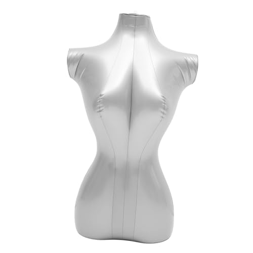 GLEAVI Kleidungsausstellungsmodell Männerkleidung Aufblasbares Kostüm Kleidungsmodell Mannequin-körper Weibliche Schaufensterpuppe Torso Perückenkopf Hose Parfüm Speichern Pvc Silver von GLEAVI