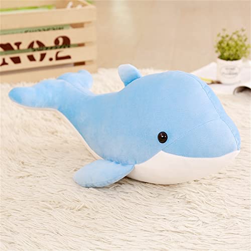 GLITZFAS Delphin Plüschtier Kuscheltier, Delphin Plüsch Spielzeug Boba Kuscheltier Plüschpuppen Kissen Geschenk (Blau,40cm) von GLITZFAS