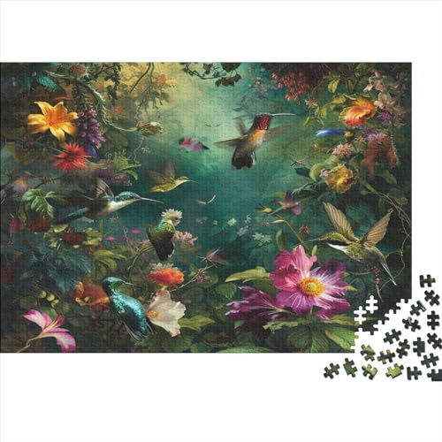 Bird Flower Puzzle 500 Teile Premium Holzspielzeug Birds Flowers Grass Überraschungs Erwachsene Und Kinder Motiv Vorlage Puzzle Schwer Für Wohnkultur 500pcs (52x38cm) von GLMCXSXZS