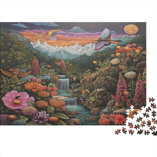 Bird Flower Puzzle 500 Teile Sonderkollektion Holzspielzeug Birds Flowers Grass Einzigartiges Erwachsene Und Kinder Erwachsene Puzzle Kit Wohnkultur 500pcs (52x38cm) von GLMCXSXZS