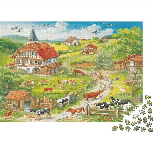 Chickens Puzzle 1000 Teile Premium Holzspielzeug Chickens Überraschungs 14 Jahren Puzzle Motiv Vorlage Puzzle Schwer Für Geschenk Moderne 1000pcs (75x50cm) von GLMCXSXZS