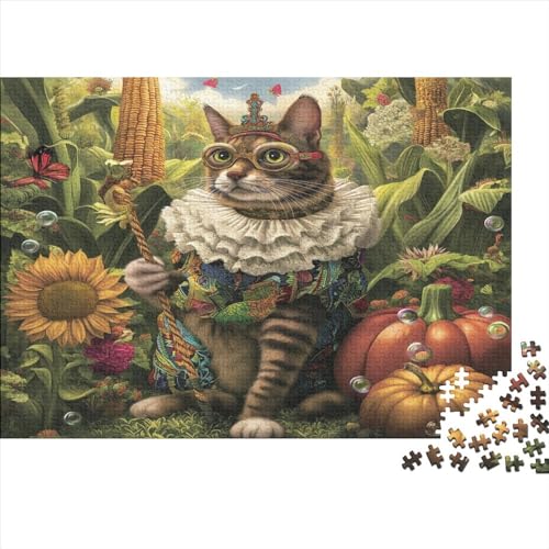 Cute Cat Puzzle 1000 Teile Premium Holzspielzeug Cute Cat Überraschungs 14 Jahren Puzzle Klassische Puzzle Geschenk Moderne 1000pcs (75x50cm) von GLMCXSXZS