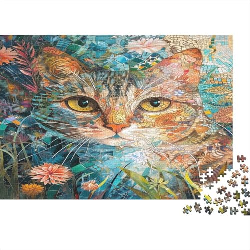 Cute Cat Puzzle 1000 Teile Sonderkollektion Holzspielzeug Cute Cat Überraschungs 14 Jahren Puzzle Motiv Vorlage Puzzle Schwer Für Wohnkultur 1000pcs (75x50cm) von GLMCXSXZS