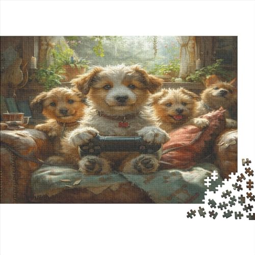Cute Puppy Puzzle 300 Teile Sonderkollektion Holzspielzeug Cute Puppy Überraschungs Erwachsene Und Kinder Klassische Puzzle Geschenk Moderne 300pcs (40x28cm) von GLMCXSXZS
