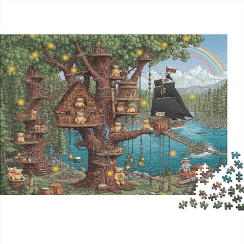 Outdoor Camping Puzzle 1000 Teile Premium Holzspielzeug Camping Outdoor Überraschungs 14 Jahren Puzzle Erwachsene Puzzle Kit Geschenk Moderne 1000pcs (75x50cm) von GLMCXSXZS