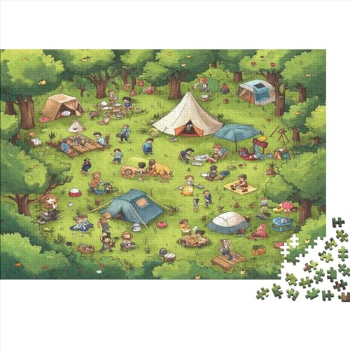 Outdoor Camping Puzzle 1000 Teile Premium Holzspielzeug Camping Outdoor Überraschungs 14 Jahren Puzzle Klassische Puzzle Geschenk Moderne 1000pcs (75x50cm) von GLMCXSXZS