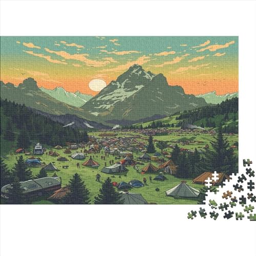 Outdoor Camping Puzzle 1000 Teile Sonderkollektion Holzspielzeug Camping Outdoor Einzigartiges Erwachsene Und Kinder Motiv Vorlage Puzzle Schwer Für Geschenk Moderne 1000pcs (75x50cm) von GLMCXSXZS