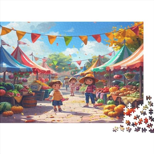 Outdoor Market 1000 TeilePuzzle Sonderkollektion Holzspielzeug Market Outdoor Fruit Überraschungs Erwachsene Und Kinder Klassische Puzzle Wohnkultur 1000pcs (75x50cm) von GLMCXSXZS