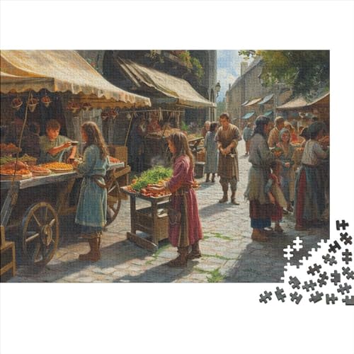 Outdoor Market Puzzle 1000 Teile Premium Holzspielzeug Market Outdoor Fruit Einzigartiges Erwachsene Und Kinder Klassische Puzzle Geschenk Moderne 1000pcs (75x50cm) von GLMCXSXZS