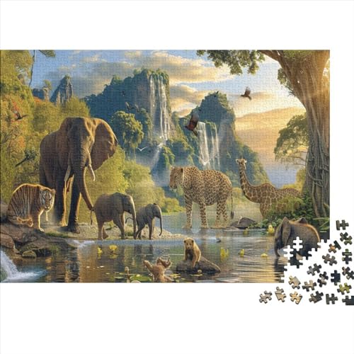 Prairie Animal Puzzle 1000 Teile Premium Holzspielzeug Cute Animals Lion Tiger Überraschungs Erwachsene Und Kinder Motiv Vorlage Puzzle Schwer Für Wohnkultur 1000pcs (75x50cm) von GLMCXSXZS