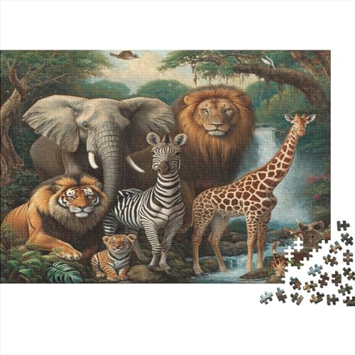 Prairie Animal Puzzle 1000 Teile Sonderkollektion Holzspielzeug Cute Animals Lion Tiger Einzigartiges Erwachsene Und Kinder Motiv Vorlage Puzzle Schwer Für Geschenk Moderne 1000pcs (75x50cm) von GLMCXSXZS