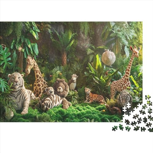 Prairie Animal Puzzle 500 Teile Premium Holzspielzeug Cute Animals Lion Tiger Einzigartiges Erwachsene Und Kinder Klassische Puzzle Wohnkultur 500pcs (52x38cm) von GLMCXSXZS