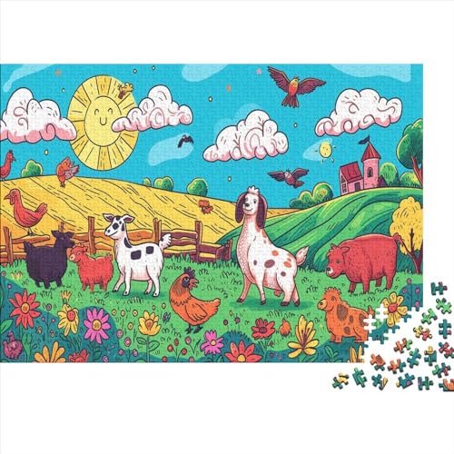 Prairie Animal Puzzle 500 Teile Premium Holzspielzeug Cute Animals Lion Tiger Einzigartiges Erwachsene Und Kinder Klassische Puzzle Wohnkultur 500pcs (52x38cm) von GLMCXSXZS