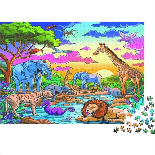 Prairie Animal Puzzle 500 Teile Sonderkollektion Holzspielzeug Cute Animals Lion Tiger Einzigartiges Erwachsene Und Kinder Klassische Puzzle Geschenk Moderne 500pcs (52x38cm) von GLMCXSXZS