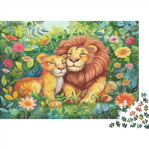 Prairie Animal Puzzle 500 Teile Sonderkollektion Holzspielzeug Cute Animals Lion Tiger Einzigartiges Erwachsene Und Kinder Motiv Vorlage Puzzle Schwer Für Wohnkultur 500pcs (52x38cm) von GLMCXSXZS