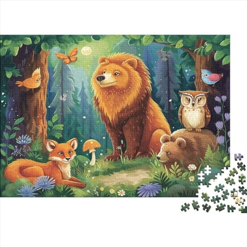Prairie Animal Puzzle 500 Teile Sonderkollektion Holzspielzeug Cute Animals Lion Tiger Einzigartiges Erwachsene Und Kinder Motiv Vorlage Puzzle Schwer Für Wohnkultur 500pcs (52x38cm) von GLMCXSXZS