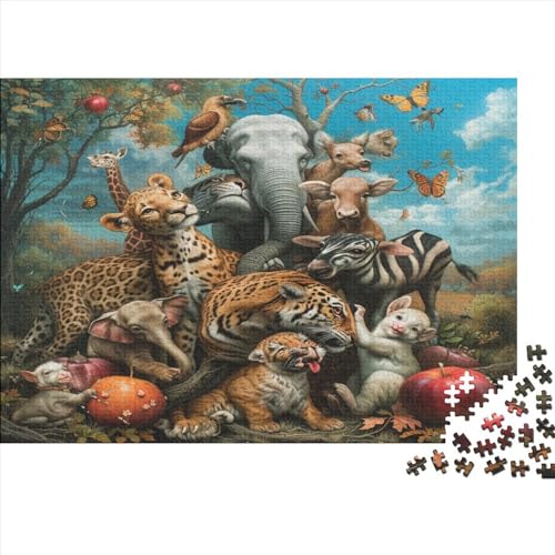 Prairie Animal Puzzle 500 Teile Sonderkollektion Holzspielzeug Cute Animals Lion Tiger Überraschungs 14 Jahren Puzzle Motiv Vorlage Puzzle Schwer Für Geschenk Moderne 500pcs (52x38cm) von GLMCXSXZS