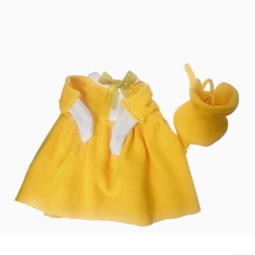 Garden Goose Outfit Gelbes Kleid für 58,4 cm Statue Outdoor Veranda Dekor Frühling Feier Ornament Kleidung Set mit Hut Festliches Zubehör von GLOBALHUT