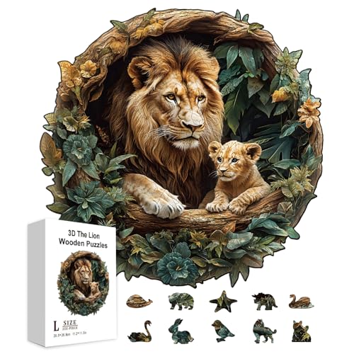 GLOBLELAND Holzpuzzle Erwachsene 200 Teile Holzpuzzles 3D Löwe Wooden Puzzle Unregelmäßige Einzigartige Puzzle für Erwachsene und Kinder Kreatives Weihnachten Geschenke GLOBLELAND Holzpuzzle Erwachsene 200 Teile Holzpuzzles 3D Löwe Wooden Puzzle Unregelmäßige Einzigartige Puzzle für Erwachsene und Kinder Kreatives Weihnachten Geschenke von GLOBLELAND
