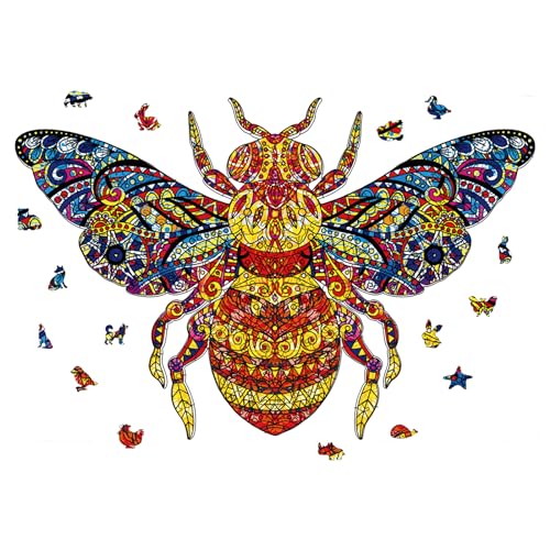 GLOBLELAND 200 Stück Bienen Holzpuzzles Für Erwachsene, 40x26.4 cm, Bienen Puzzles, Holz, Bunte Puzzles Für Erwachsene, Geschenke Zum Geburtstag von GLOBLELAND