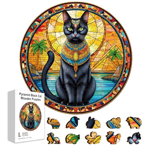 GLOBLELAND Holzpuzzle Erwachsene 200 Teile Holzpuzzles Ägyptische Katze Pyramide Wooden Puzzle Unregelmäßige Einzigartige Puzzle für Erwachsene und Kinder Kreatives Weihnachten Geschenke GLOBLELAND Holzpuzzle Erwachsene 200 Teile Holzpuzzles Ägyptische Katze Pyramide Wooden Puzzle Unregelmäßige Einzigartige Puzzle für Erwachsene und Kinder Kreatives Weihnachten Geschenke von GLOBLELAND