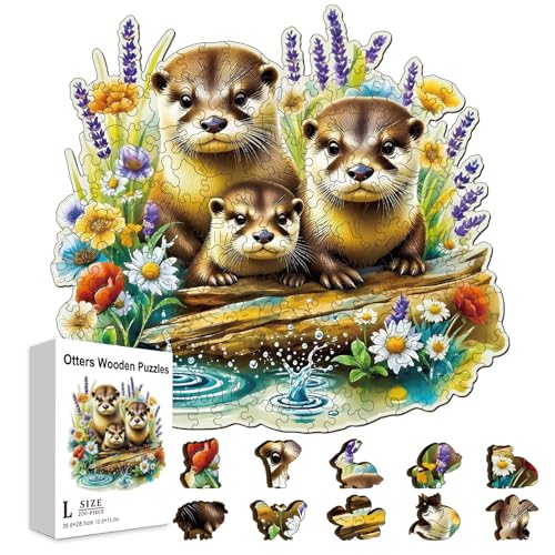 GLOBLELAND Holzpuzzle Erwachsene 200 Teile Holzpuzzles Süße Otter Wooden Puzzle Unregelmäßige Einzigartige Puzzle für Erwachsene und Kinder Kreatives Weihnachten Geschenke GLOBLELAND Holzpuzzle Erwachsene 200 Teile Holzpuzzles Süße Otter Wooden Puzzle Unregelmäßige Einzigartige Puzzle für Erwachsene und Kinder Kreatives Weihnachten Geschenke von GLOBLELAND