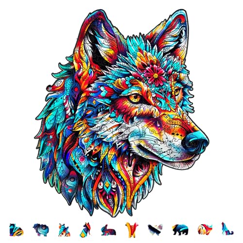 GLOBLELAND 200 Stück Wolf Holzpuzzle Für Erwachsene, 33x28 cm, Holzpuzzle Für Erwachsene, Einzigartig Geformte Holzpuzzles, Bunte Puzzles Für Weihnachten, Ostern, Geburtstagsgeschenke, Familienspiele GLOBLELAND 200 Stück Wolf Holzpuzzle Für Erwachsene, 33x28 cm, Holzpuzzle Für Erwachsene, Einzigartig Geformte Holzpuzzles, Bunte Puzzles Für Weihnachten, Ostern, Geburtstagsgeschenke, Familienspiele von GLOBLELAND