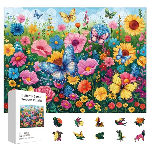 GLOBLELAND 300 Stück Garten Holzpuzzle Zum Lernen von Kleinkindern 11.22x15.16 Zoll Bunte Blumen Und Schmetterlinge Holzpuzzle Feiertags Geburtstags Und Jubiläumsgeschenke Für Das Im Vorschulalter GLOBLELAND 300 Stück Garten Holzpuzzle Zum Lernen von Kleinkindern 11.22x15.16 Zoll Bunte Blumen Und Schmetterlinge Holzpuzzle Feiertags Geburtstags Und Jubiläumsgeschenke Für Das Im Vorschulalter von GLOBLELAND