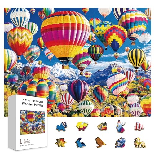 GLOBLELAND Holzpuzzle Erwachsene 300 Teile Holzpuzzles Heißluftballons Wooden Puzzle Unregelmäßige Einzigartige Puzzle für Erwachsene und Kinder Kreatives Weihnachten Geschenke GLOBLELAND Holzpuzzle Erwachsene 300 Teile Holzpuzzles Heißluftballons Wooden Puzzle Unregelmäßige Einzigartige Puzzle für Erwachsene und Kinder Kreatives Weihnachten Geschenke von GLOBLELAND