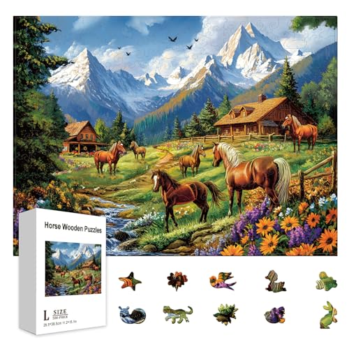 GLOBLELAND Holzpuzzle Erwachsene 300 Teile Holzpuzzles Landschaft Blumen Pferd Wooden Puzzle Unregelmäßige Einzigartige Puzzle für Erwachsene und Kinder Kreatives Weihnachten Geschenke GLOBLELAND Holzpuzzle Erwachsene 300 Teile Holzpuzzles Landschaft Blumen Pferd Wooden Puzzle Unregelmäßige Einzigartige Puzzle für Erwachsene und Kinder Kreatives Weihnachten Geschenke von GLOBLELAND