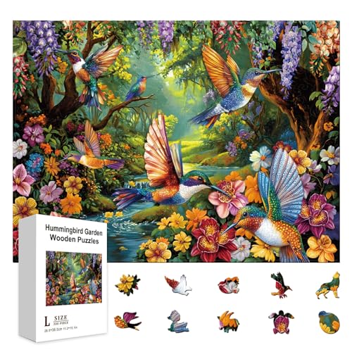 GLOBLELAND Holzpuzzle Erwachsene 300 Teile Holzpuzzles Kolibri Garten Wooden Puzzle Unregelmäßige Einzigartige Puzzle für Erwachsene und Kinder Kreatives Weihnachten Geschenke GLOBLELAND Holzpuzzle Erwachsene 300 Teile Holzpuzzles Kolibri Garten Wooden Puzzle Unregelmäßige Einzigartige Puzzle für Erwachsene und Kinder Kreatives Weihnachten Geschenke von GLOBLELAND
