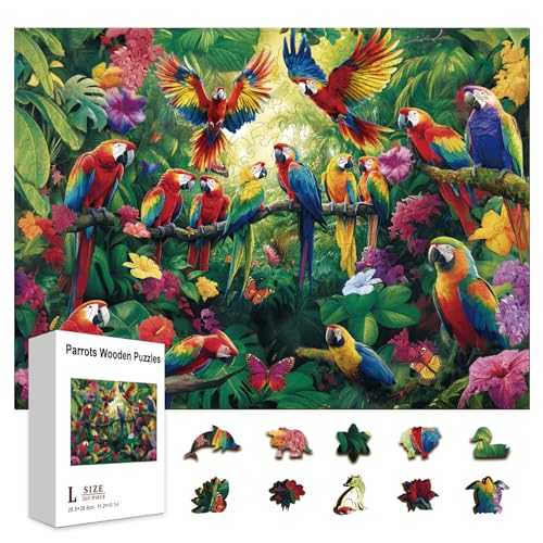 GLOBLELAND 300 Stück Papageien Puzzle Aus Holz Zum Lernen Für Kleinkinder 11.22x15.16 Zoll Bunte Dschungelpapageien Puzzles Aus Holz Feiertags Und Geburtstagsgeschenke Für Erwachsene Jugendliche GLOBLELAND 300 Stück Papageien Puzzle Aus Holz Zum Lernen Für Kleinkinder 11.22x15.16 Zoll Bunte Dschungelpapageien Puzzles Aus Holz Feiertags Und Geburtstagsgeschenke Für Erwachsene Jugendliche von GLOBLELAND