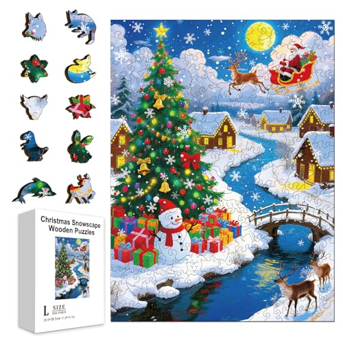GLOBLELAND Holzpuzzle Erwachsene 300 Teile Holzpuzzles Weihnachts Schneemann Wooden Puzzle Unregelmäßige Einzigartige Puzzle für Erwachsene und Kinder Kreatives Weihnachten Geschenke GLOBLELAND Holzpuzzle Erwachsene 300 Teile Holzpuzzles Weihnachts Schneemann Wooden Puzzle Unregelmäßige Einzigartige Puzzle für Erwachsene und Kinder Kreatives Weihnachten Geschenke von GLOBLELAND