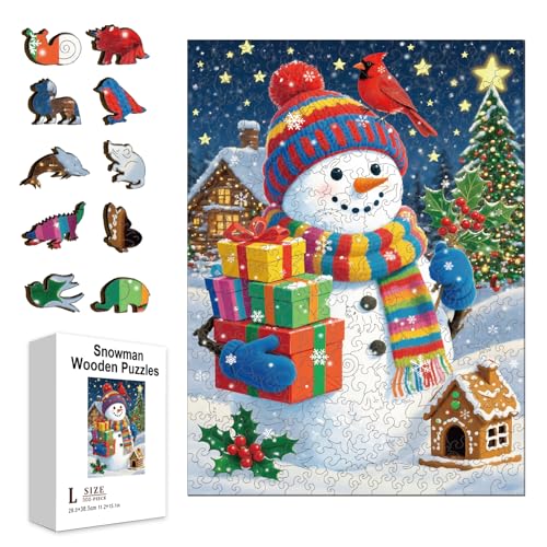 GLOBLELAND Holzpuzzle Erwachsene 300 Teile Holzpuzzles Schneemann mit Hut und Handschuhen Wooden Puzzle Unregelmäßige Einzigartige Puzzle für Erwachsene und Kinder Kreatives Weihnachten Geschenke GLOBLELAND Holzpuzzle Erwachsene 300 Teile Holzpuzzles Schneemann mit Hut und Handschuhen Wooden Puzzle Unregelmäßige Einzigartige Puzzle für Erwachsene und Kinder Kreatives Weihnachten Geschenke von GLOBLELAND