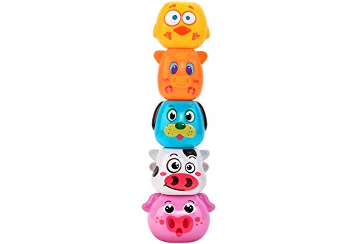 GLOBO 05329, Stackable Tower Animals 5 Stück spielzeuge von GLOBO